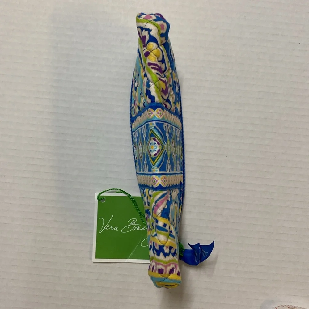 New Vera Bradley Capri‎ Blue floral cosmetic brush/ pencil organizer bag